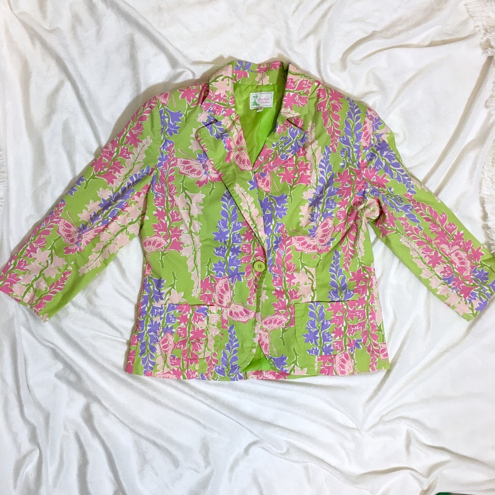 Lily Pulitzer Style Floral Blazer